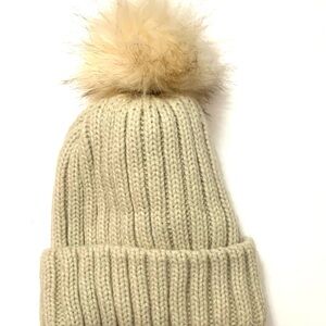 BEANIE Knit Hat, cream